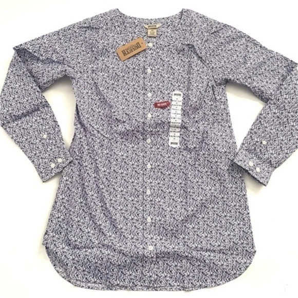 New Duluth Wrinkle Fighter Tunic Shirt Purple Floral - Picture 1 of 6